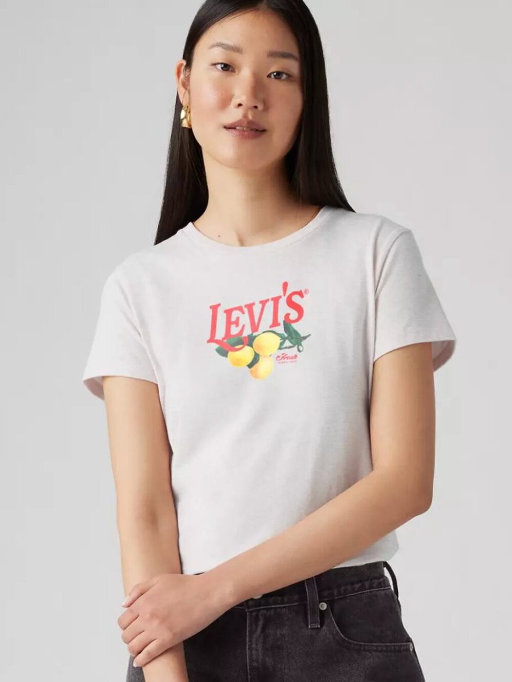 LEVI'S Graphic Logo Perfect T-shirt Summer Lemon Fresh – Small